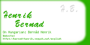 henrik bernad business card